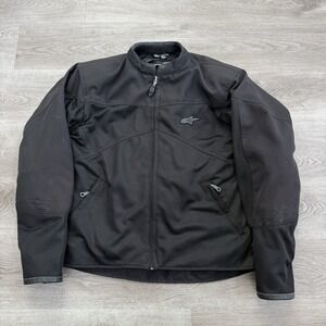 Alpinestars Black Mesh Motorcycle Jacket Mens XXL Armored Riding Pad Protection